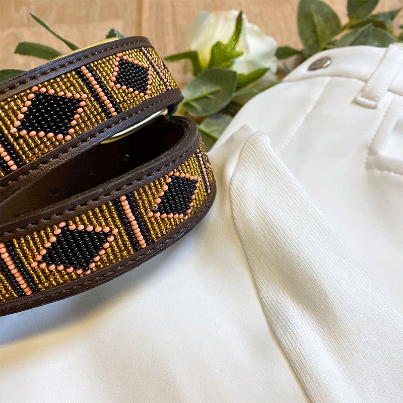 Kentucky Horsewear - Handmade beaded belt gold | - Ohlala