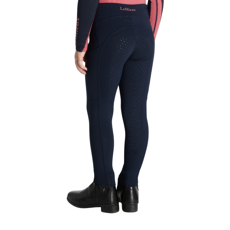 Lemieux - Girls' brushed Pull-on riding leggings Nora Mini navy | - Ohlala