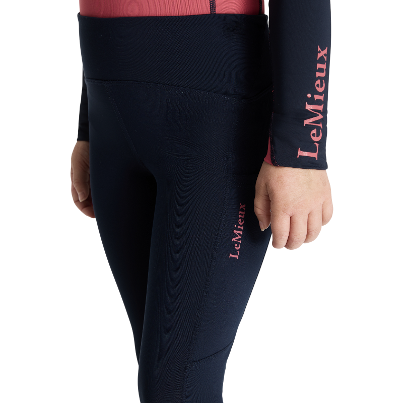 Lemieux - Nora Mini navy brushed Pull-on girl's riding leggings | - Ohlala