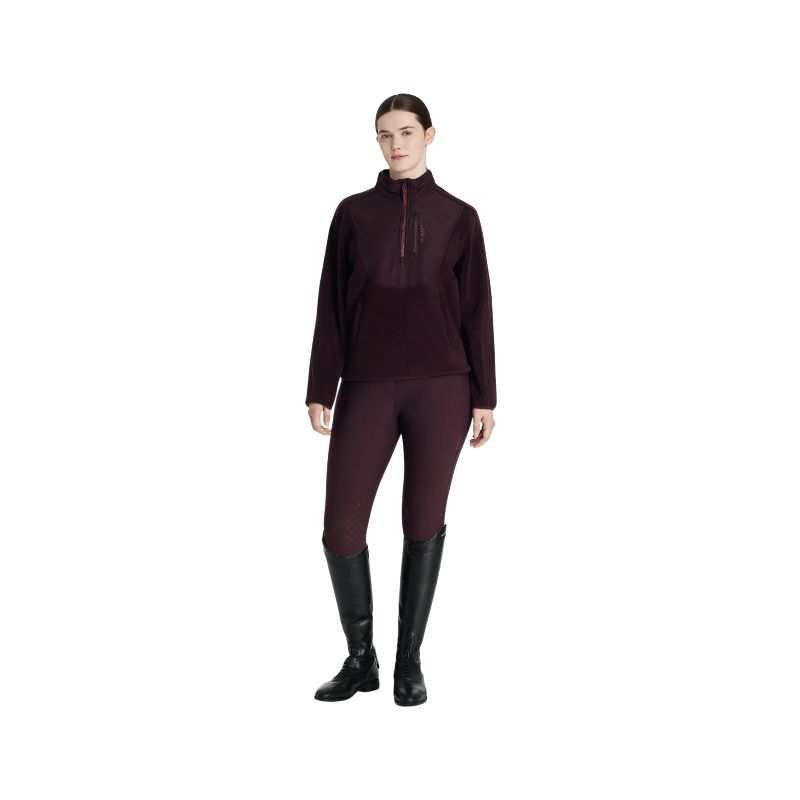 LeMieux - Dames bi-materiaal fleece met rits Clara damson | - Ohlala