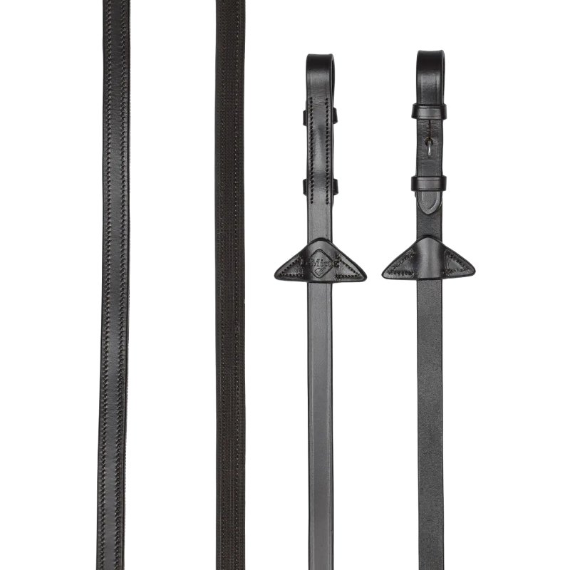 Lemieux - Rubber Half Lined Reins Brown/Silver | - Ohlala