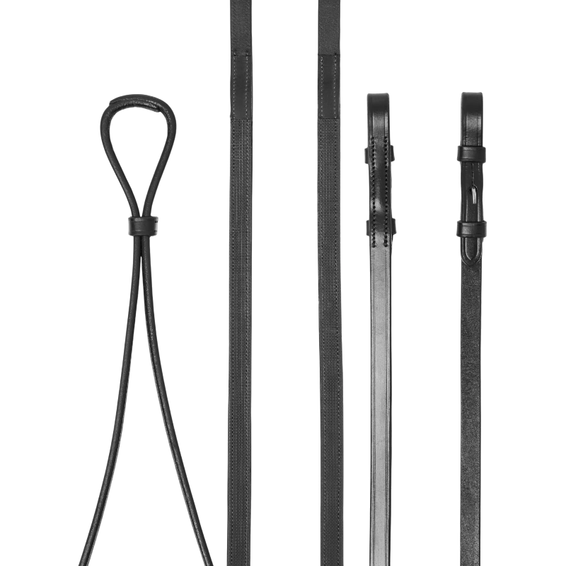 Lemieux - Hunter padded reins black/silver | - Ohlala