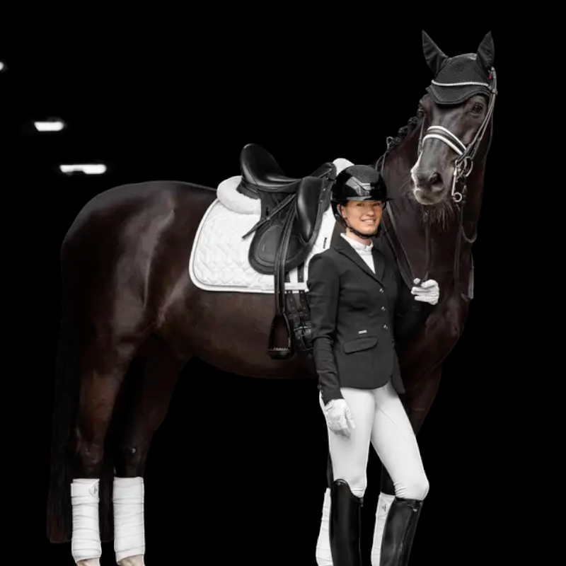 Lemieux - Tapis de dressage Crystal Suede Square blanc | - Ohlala