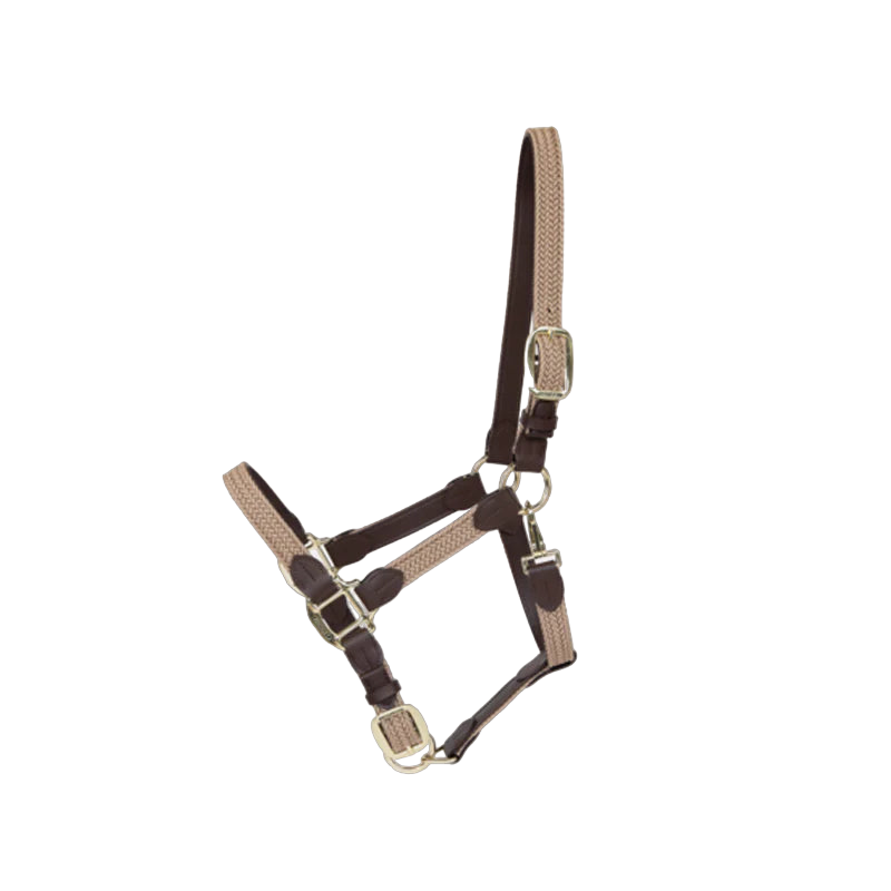 Kentucky Horsewear - Gevlochten nylon halster beige | - Ohlala
