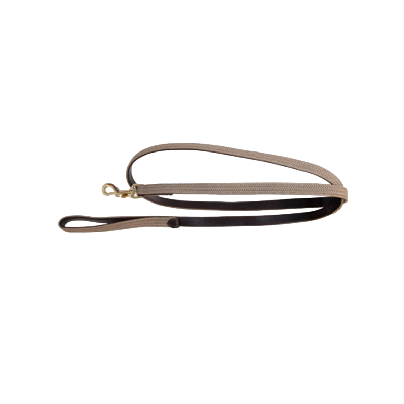 Kentucky Horsewear - Gevlochten nylon longeerlijn beige | - Ohlala