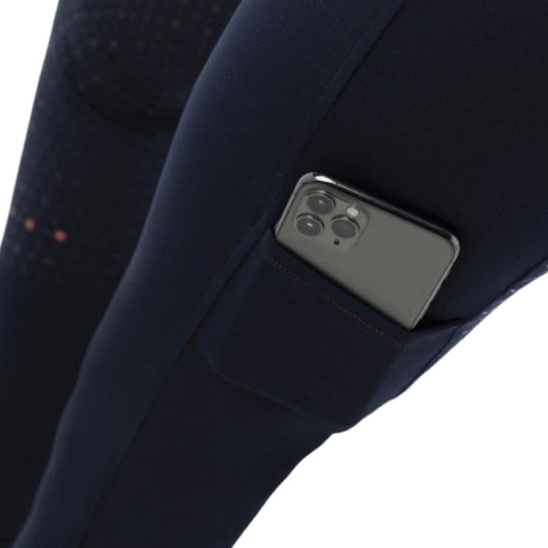 Equithème - Legging d'équitation femme full grip Lyly marine | - Ohlala