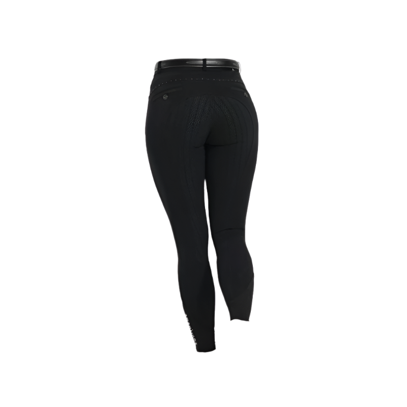 Equithème - Pantalon d'équitation fille Safir noir/ bleu | - Ohlala