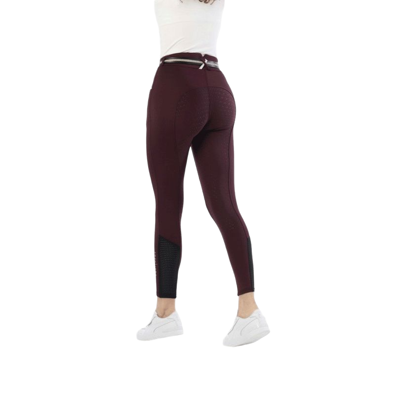 Equithème - Women's full grip riding breeches Claudine burgundy | - Ohlala