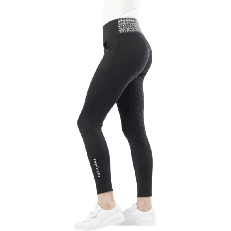 Equithème - Damski leggins jeździecki full grip Tatiana czarny | - Ohlala