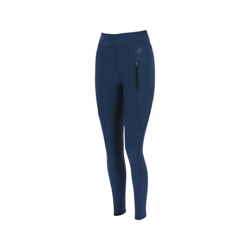 Equithème - Dziecięce legginsy jeździeckie Pull-On Dolomyt z silikonem granatowe | - Ohlala