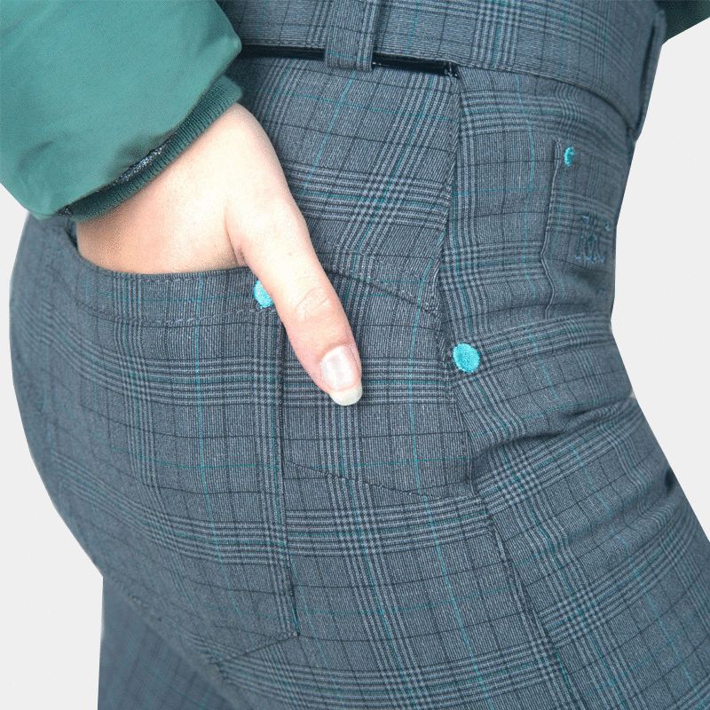 Flags & Cup - Damen Reithose Checks Grau | - Ohlala