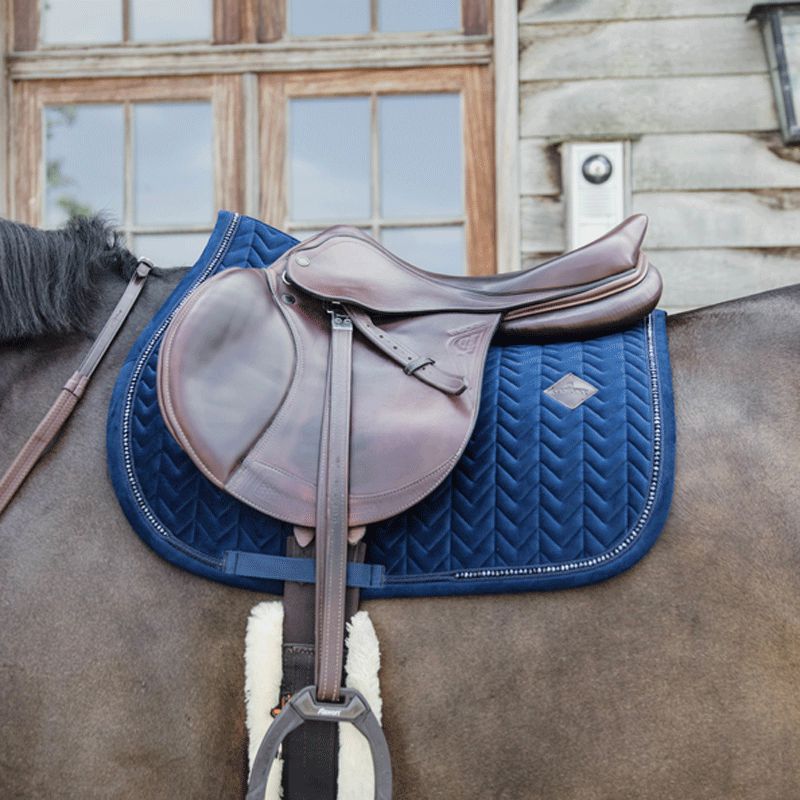 Kentucky Horsewear - Velvet Pearls Jumping Saddle Pad navy | - Ohlala