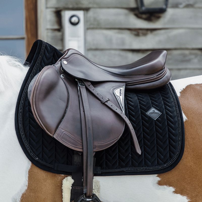 Kentucky Horsewear - Velvet Pearls springzadeldek zwart | - Ohlala
