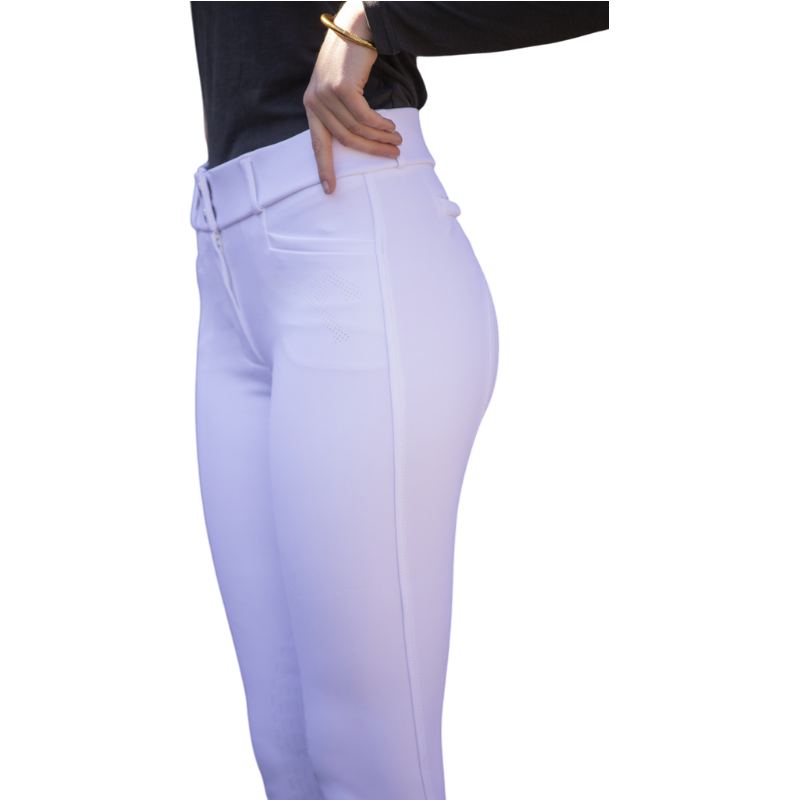 Pénélope - Pantalon d'équitation femme Majestic blanc