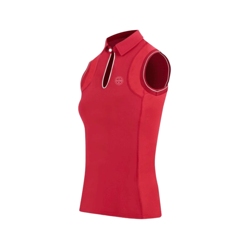 Equithème - Sarah sleeveless polo for women, cherry | - Ohlala