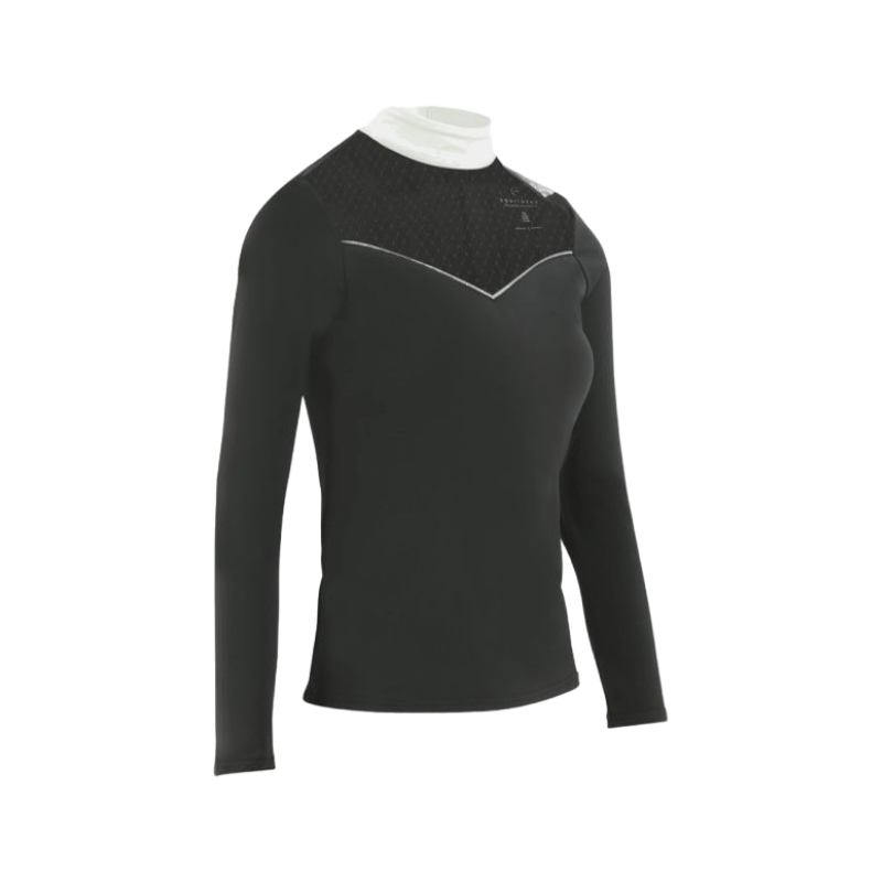 Equithème - Polo manica lunga donna Valencia nero | - Ohlala