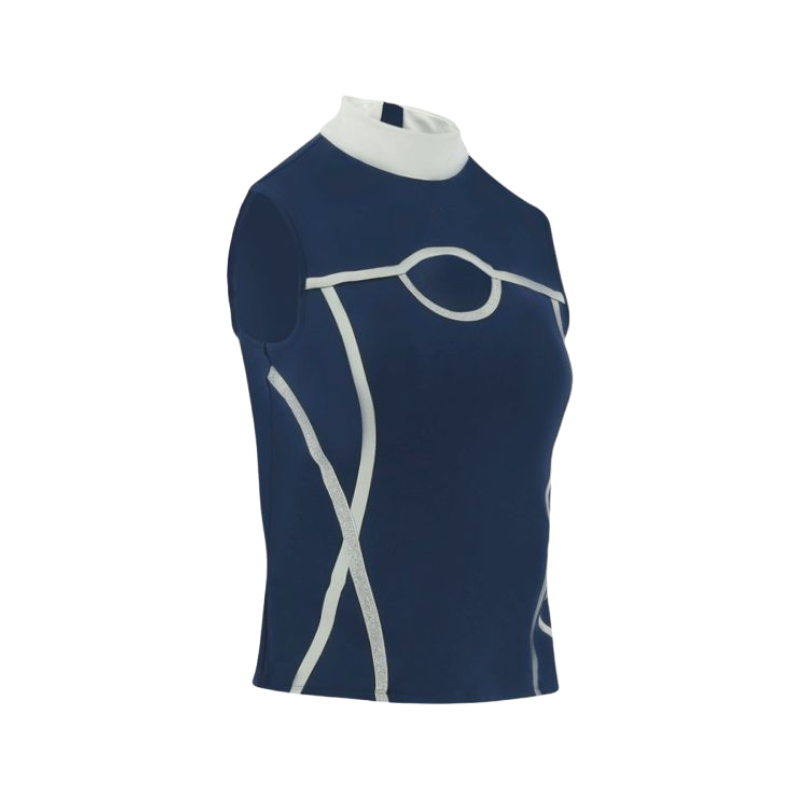 Equithème - Women's sleeveless polo Puebla navy/grey | - Ohlala