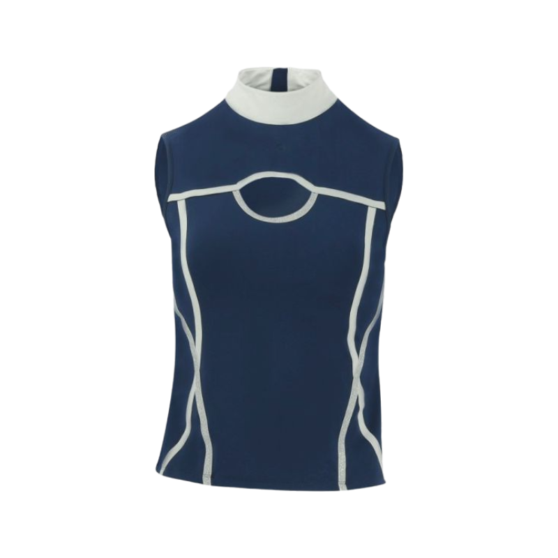 Equithème - Women's sleeveless polo Puebla navy/grey | - Ohlala