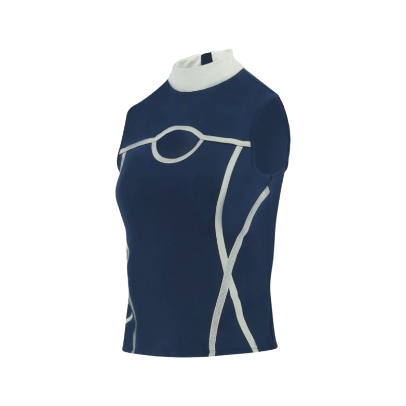 Equithème - Women's sleeveless polo Puebla navy/grey | - Ohlala