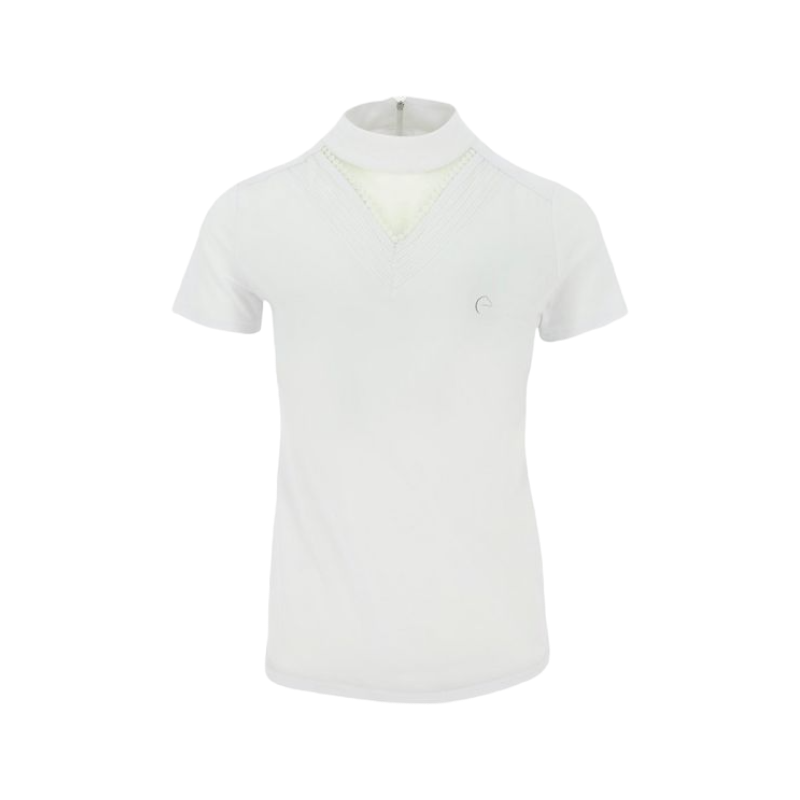 Equithème - Kurzarm-Turnier-Poloshirt Valence weiß | - Ohlala
