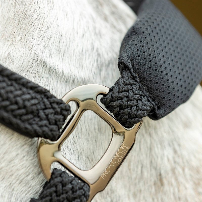 Pro Confort - Ensemble licol ergonomique et longe Dorai en mesh noir | - Ohlala