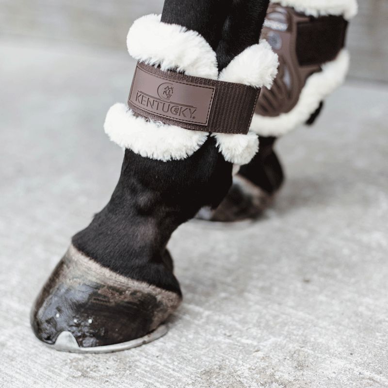 Kentucky Horsewear - Paraglomi per puledri in montone vegan marrone | - Ohlala