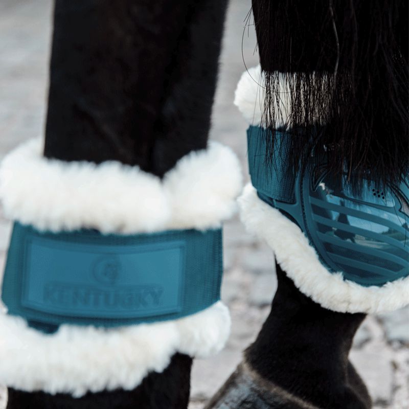 Kentucky Horsewear - Paraglomi per puledri in montone vegan smeraldo | - Ohlala