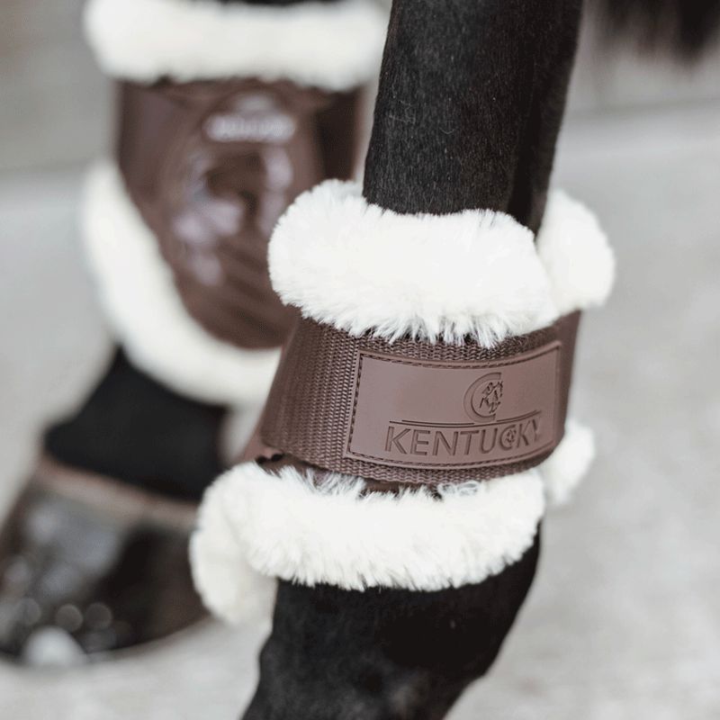 Kentucky Horsewear - Paraglomi per puledri in montone vegan marrone | - Ohlala