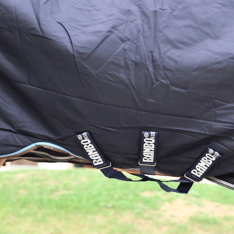 Horseware - Turnout Rug Rambo Duo navy/ sky blue/ brown 100g + 300g | - Ohlala
