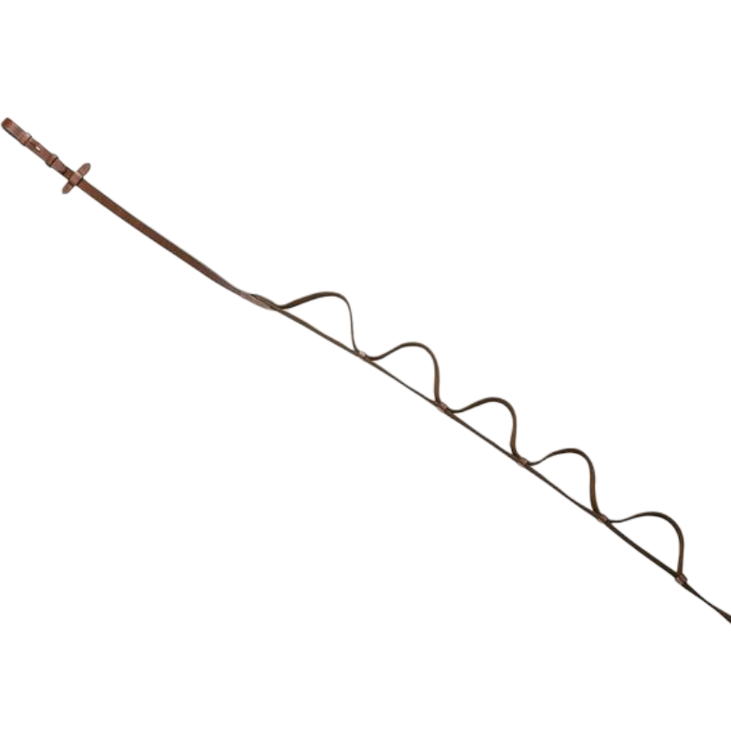 Eric Thomas - Rênes sangles à poignées "PRO" havane | - Ohlala