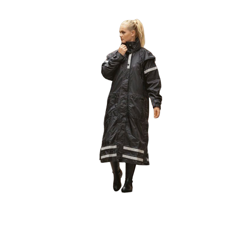 Equithème - Ridercoat long black rain jacket | - Ohlala
