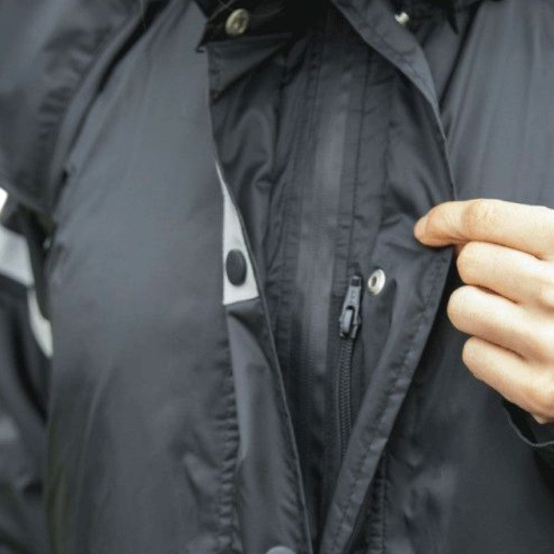 Equithème - Ridercoat long rain jacket black | - Ohlala