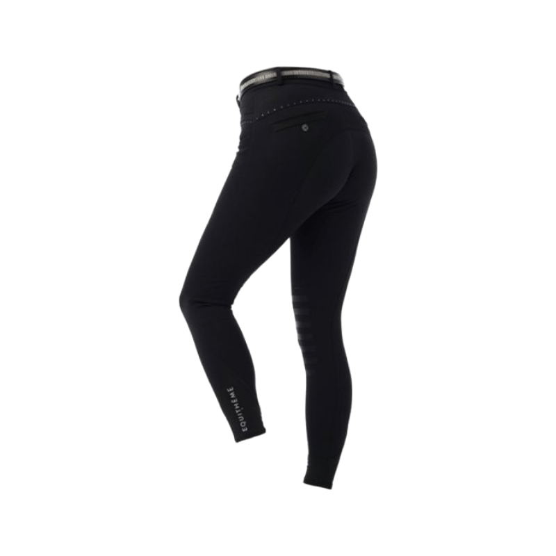 Equithème - Pantalon d'équitation femme Safir noir/ bleu | - Ohlala