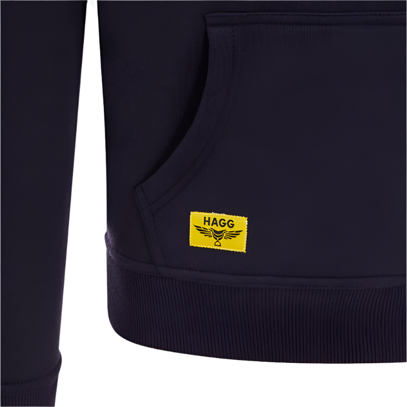 Hagg - Felpa con cappuccio uomo blu navy/giallo | - Ohlala