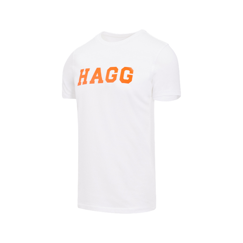 Hagg - T-shirt maniche corte uomo bianca/arancione | - Ohlala