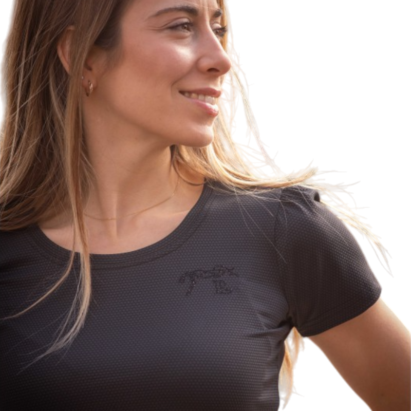 Pénélope - Damen-Kurzarm-T-Shirt Techty Honey Anthrazit | - Ohlala