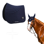 Horse Pilot - Set Ergonomic Schabracke und Fliegenhaube für Pferde marine | - Ohlala