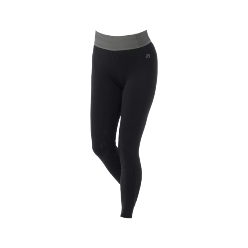 Equithème - Legging d'équitation femme Tea noir/ kaki | - Ohlala