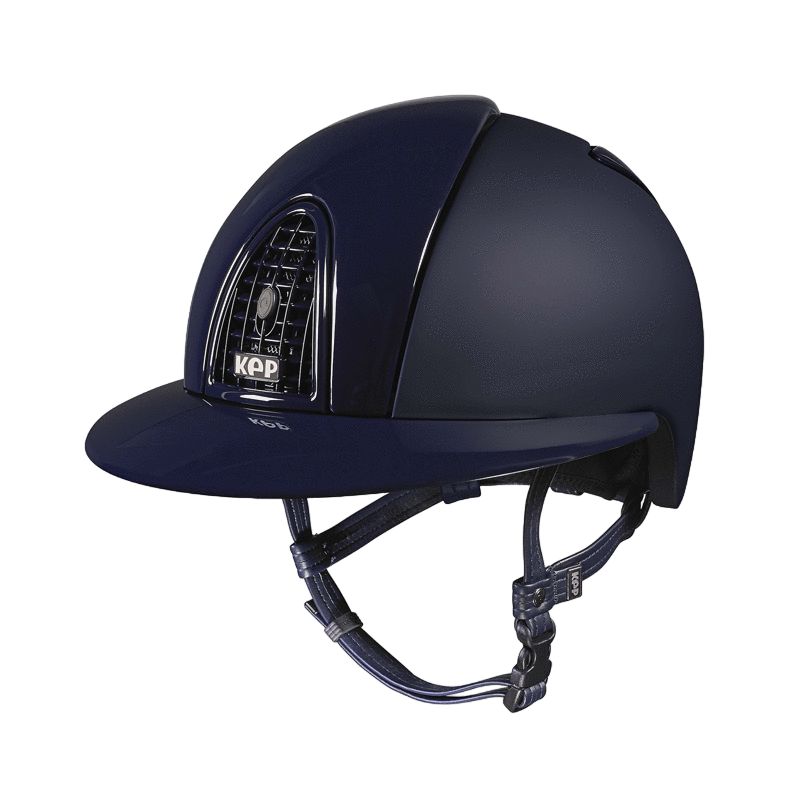 KEP - Cromo Textile / Polish navy riding helmet with polo visor | - Ohlala