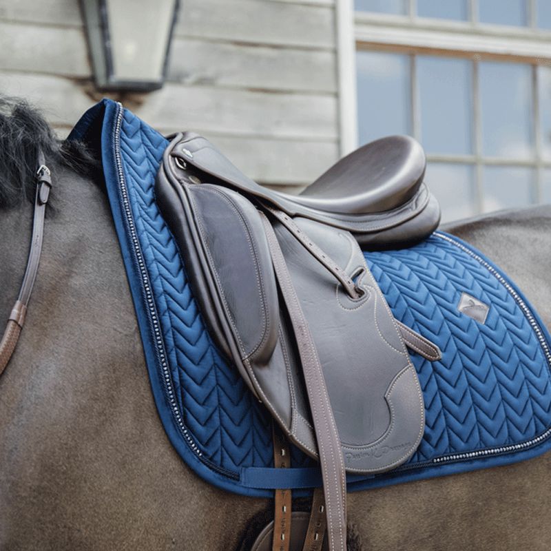 Kentucky Horsewear - ドレッサージュサドルパッド Velvet Pearls ネイビー | - Ohlala