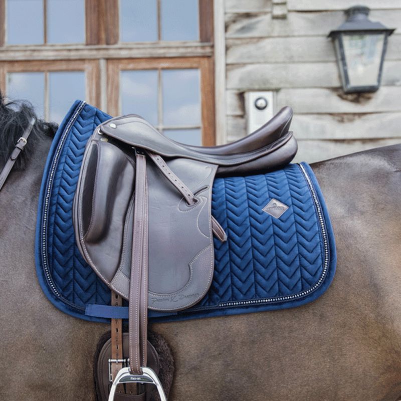 Kentucky Horsewear - ドレッサージュサドルパッド Velvet Pearls ネイビー | - Ohlala