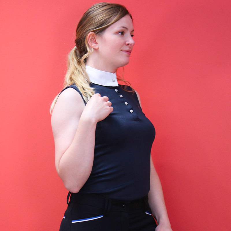 Equithème - Mouwloze polo Mesh Marine | - Ohlala