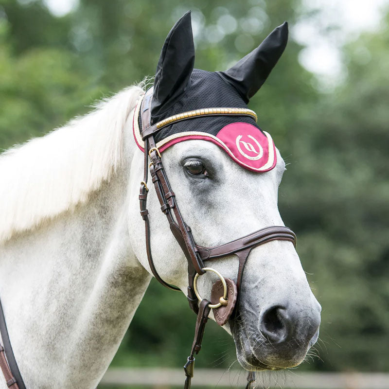 Back On Track - Bonnet per cavallo Night Collection nero/rosso | - Ohlala
