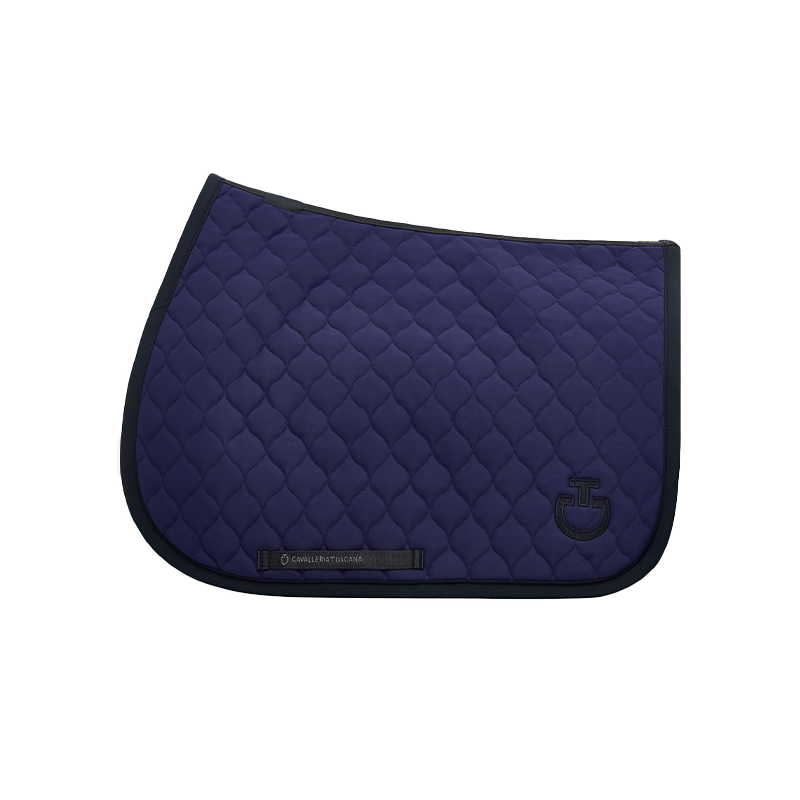 Cavalleria Toscana - Circular Quilted Jersey midnight blue saddle pad | - Ohlala