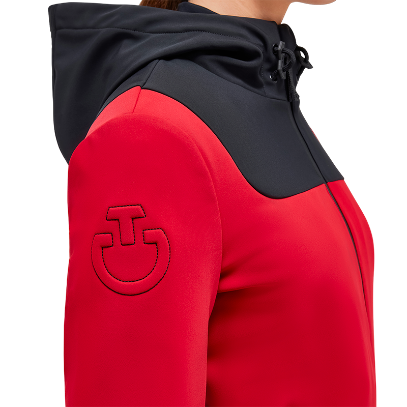 Cavalleria Toscana - Damska kurtka z długim rękawem Softshell czerwono-czarna | - Ohlala