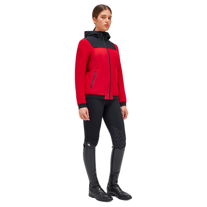 Cavalleria Toscana - Damska kurtka z długim rękawem Softshell czerwono-czarna | - Ohlala