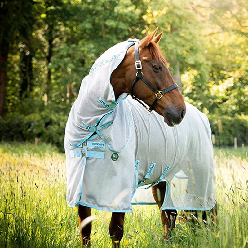 Horseware - Fliegendecke Amigo AmECO bug buster silber/hellblau | - Ohlala