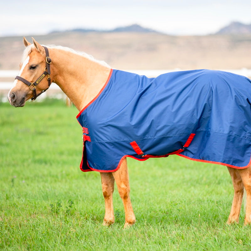 Horseware - Wodoodporna derka zewnętrzna Mio T/O Lite niebieska/czerwona 0g | - Ohlala