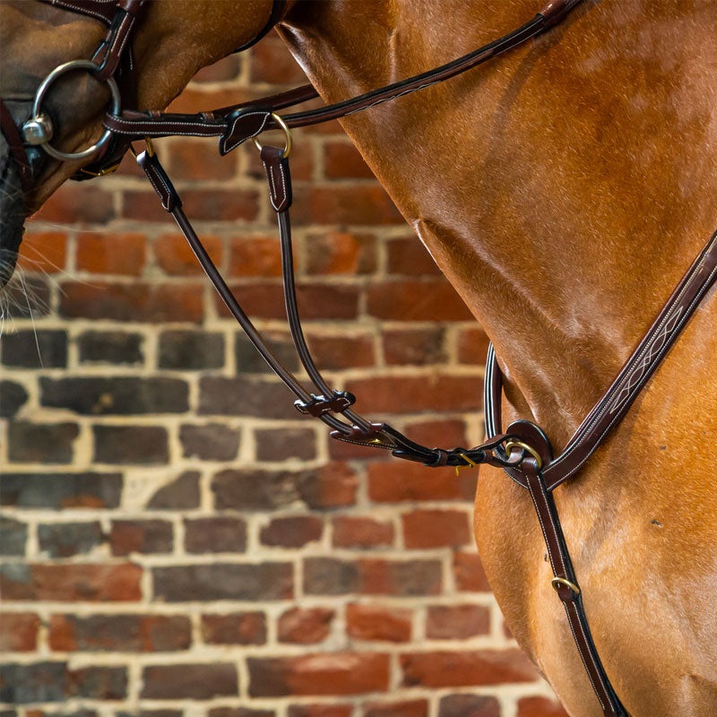 Dyon - Elastische vork voor ringmartingaal D Collection bruin | - Ohlala