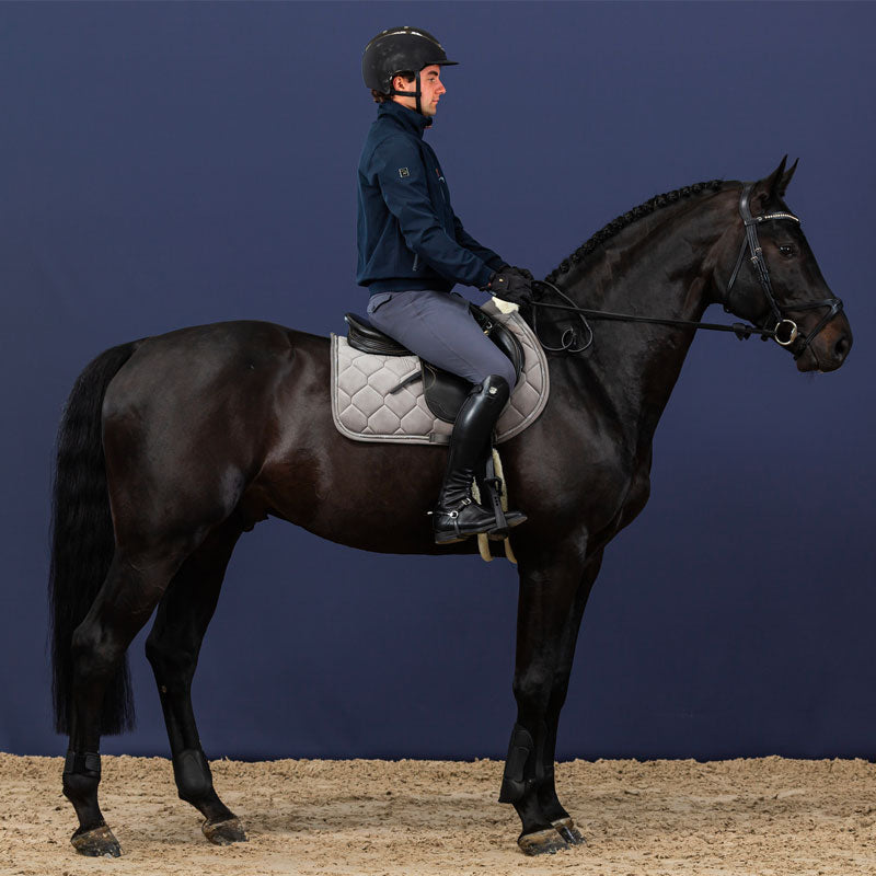 Dyon - Corduroy Jumping saddle pad grey | - Ohlala